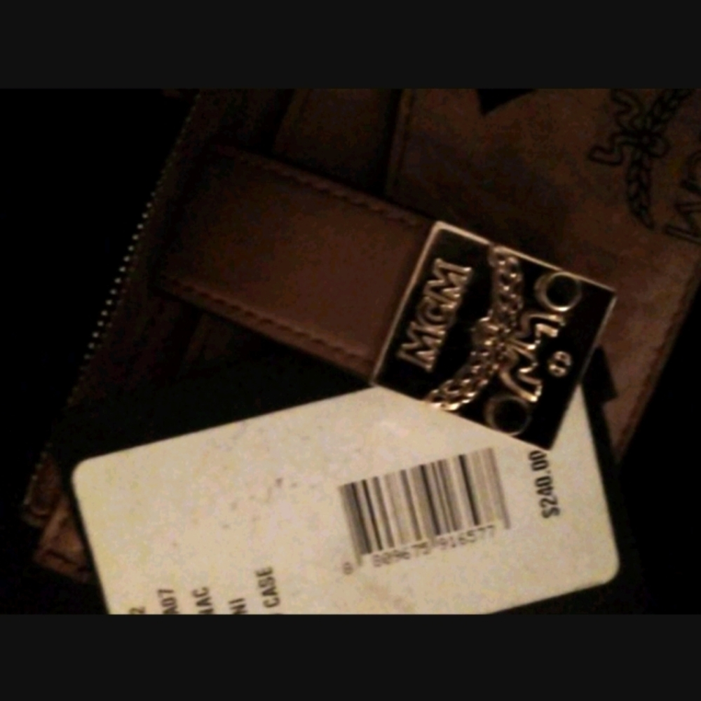 MCM Cognac leather cardholder